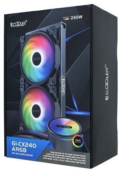 Водяное охлаждение PCCooler GI-CX240 ARGB