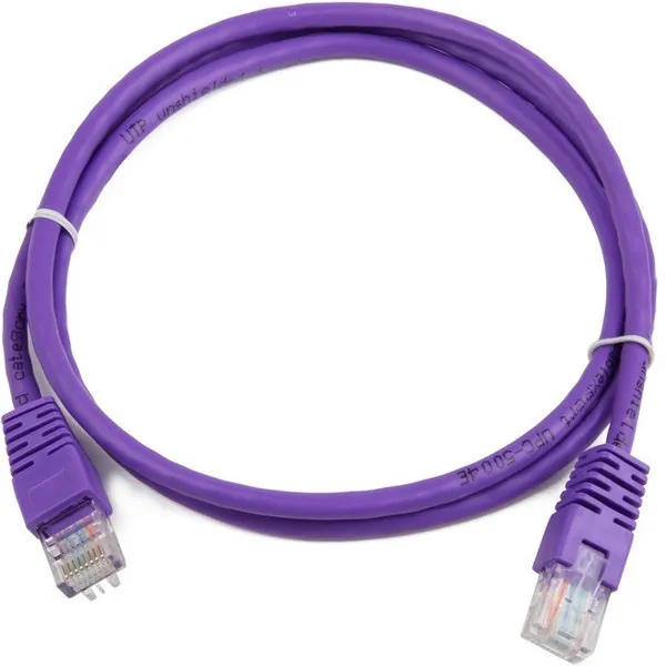 Патч корд UTP 5e-Cat 0.5 m Cablexpert PP12-0.5M/V фиолетовый