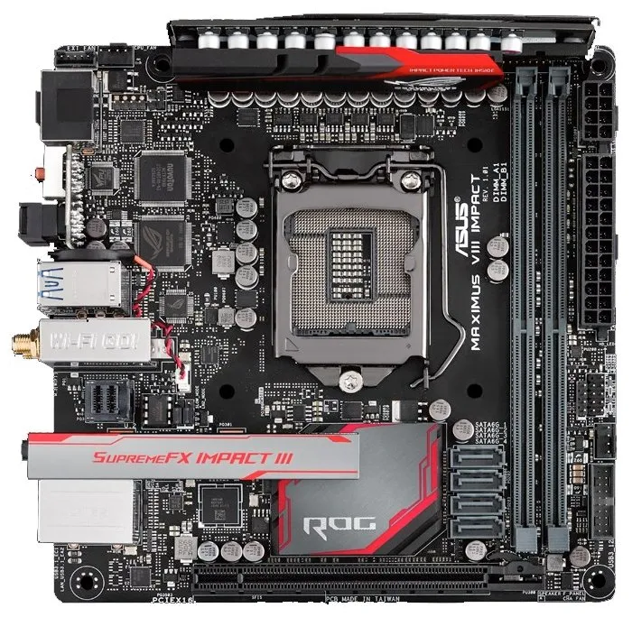 Материнская плата mITX формата ASUS MAXIMUS VIII IMPACT