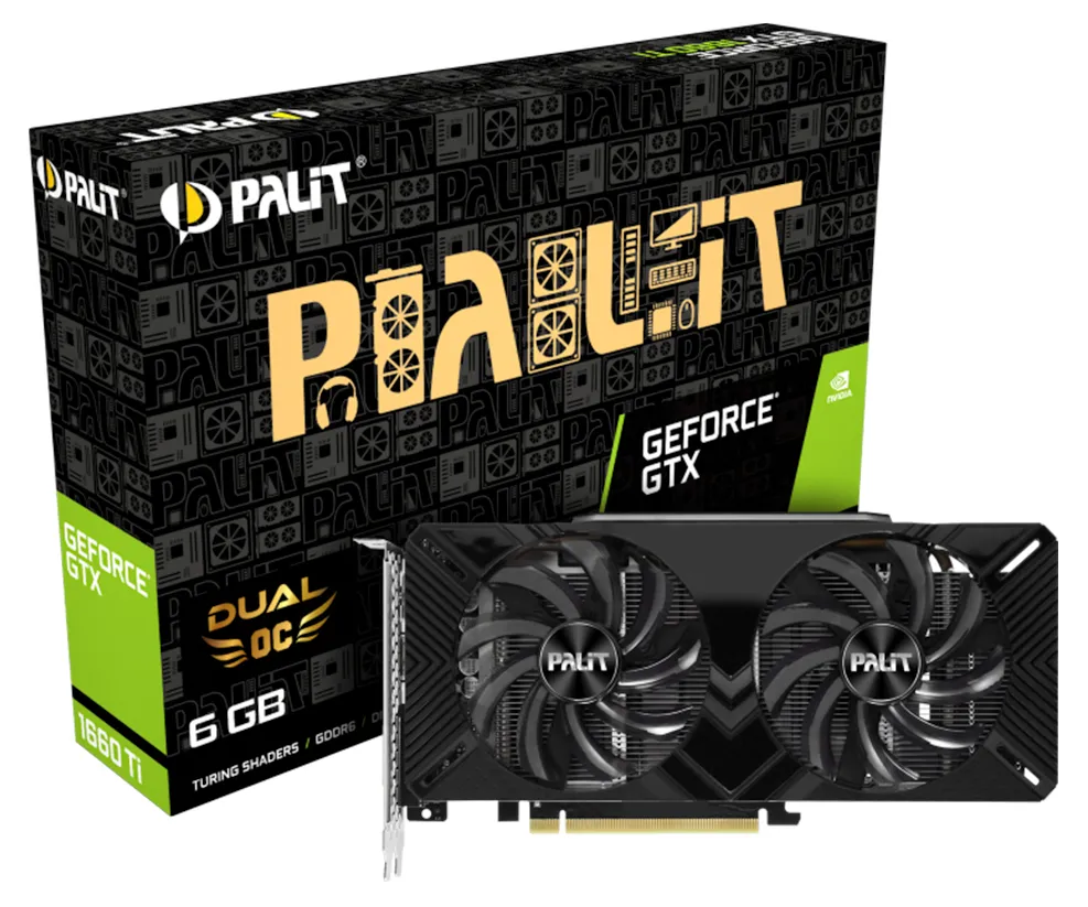 Видеокарта 6Gb Palit GTX1660Ti DUAL OC NE6166TS18J9-1160A