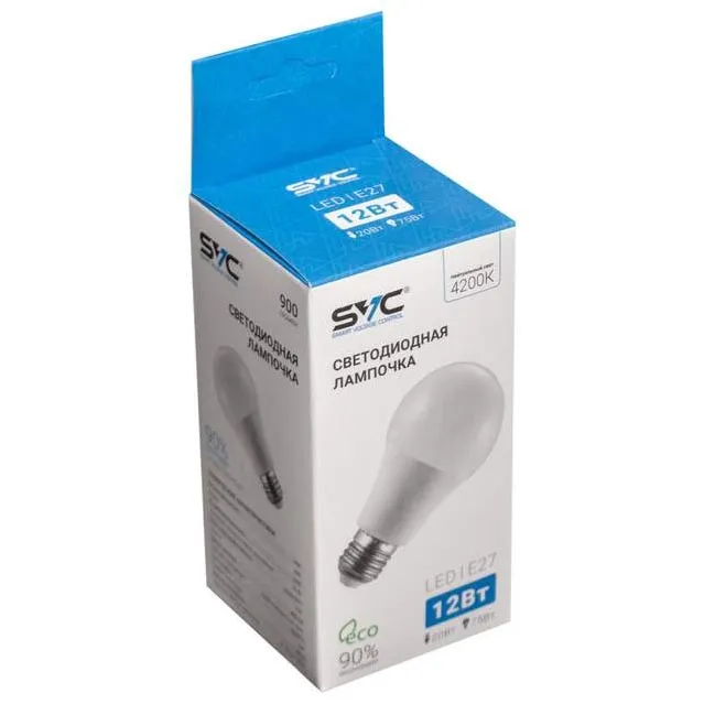 LED Лампа SVC LED A60-12W-E27-4200K