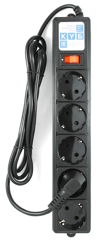 Сетевой фильтр Power Cube SPG-B-6-Black 1.9м