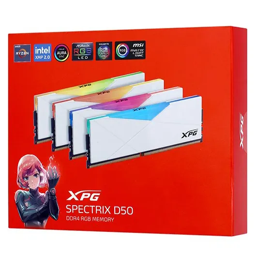 Оперативная память 32 GB kit ADATA SPECTRIX D50 RGB AX4U36008G18I-QCWH50