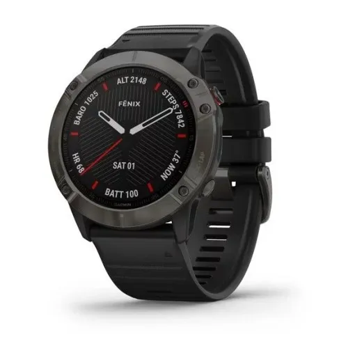 Смарт-часы Garmin Fenix 6X Sapphire DLC Gray with Black Band