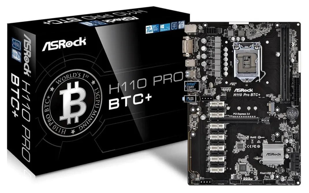 Материнская плата ASRock H110 PRO BTC+