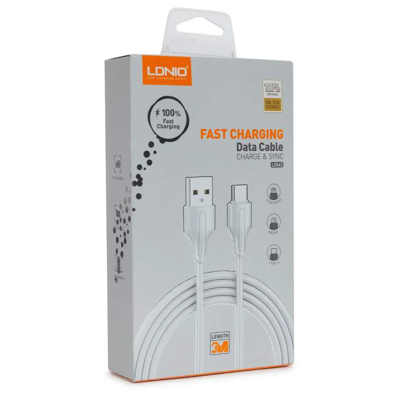 Кабель LDNIO Lightning LS543 2м/3м 21A Белый