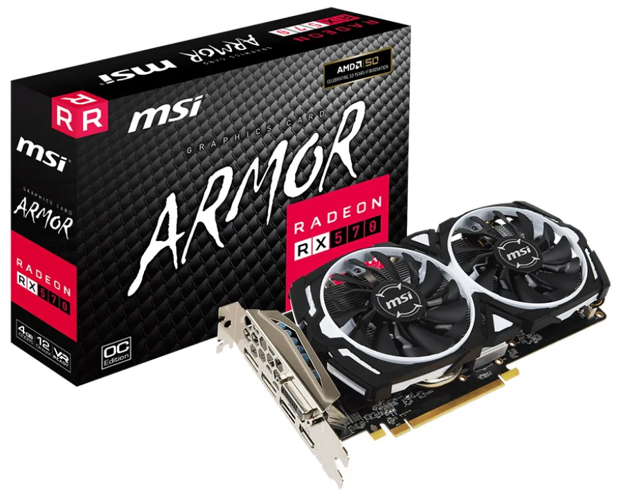Видеокарта MSI Radeon RX 570 ARMOR 4G OC