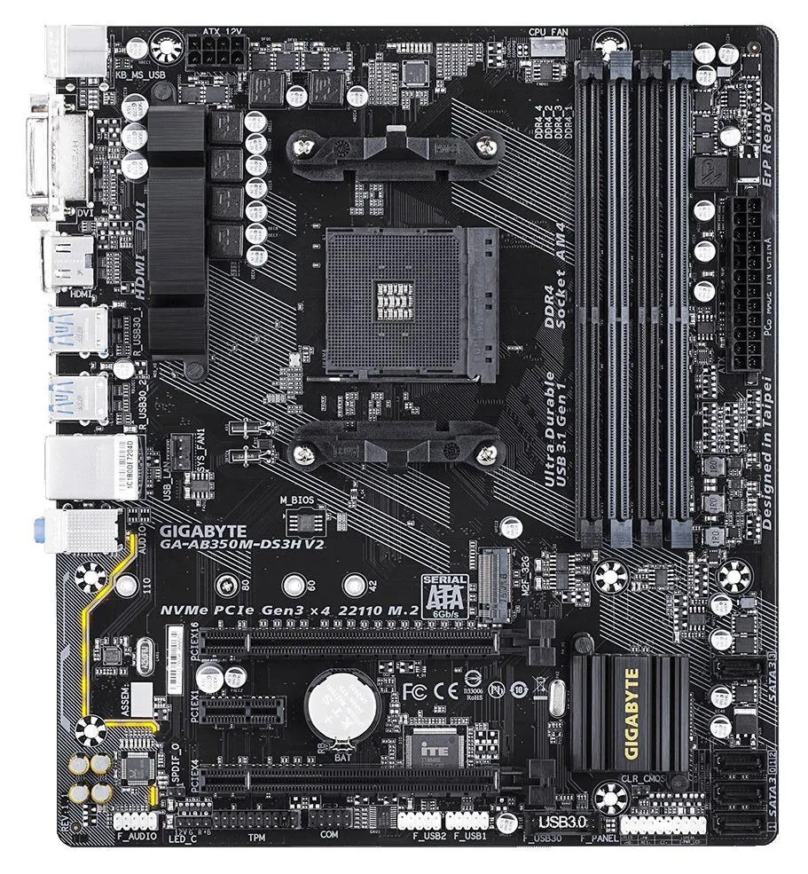 Материнская плата Gigabyte GA-AB350M-DS3H-V2