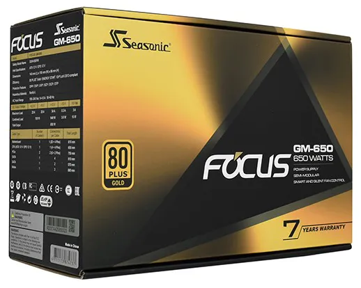 Блок питания 650W Seasonic Focus GM-650 SSR-650FM