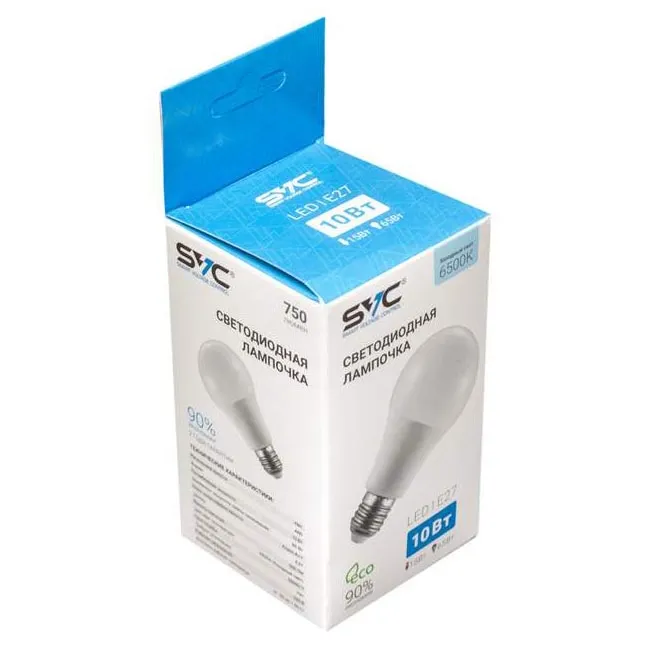 LED Лампа SVC LED A60-10W-E27-6500K