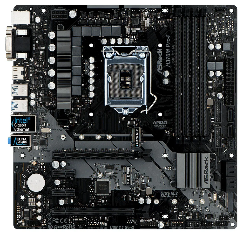 Материнская плата ASRock H370M PRO4 90-MXB750-A0UAYZ