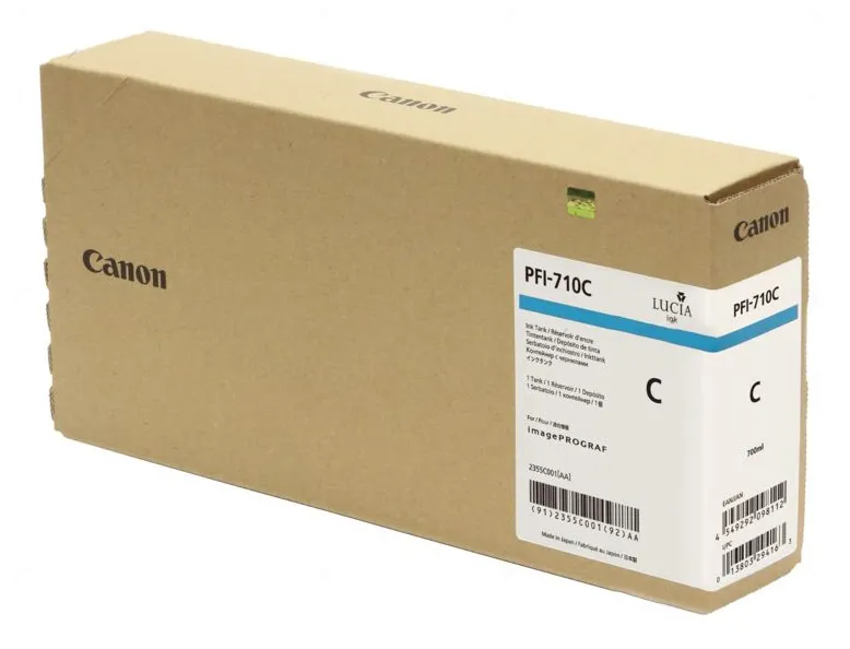 Картридж Canon PFI-710C Струйный голубой №710 700 мл