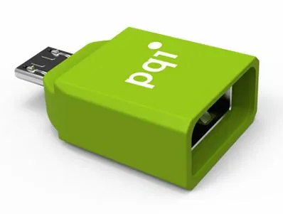 Переходник microUSB-USB 2.0 PQI зеленый