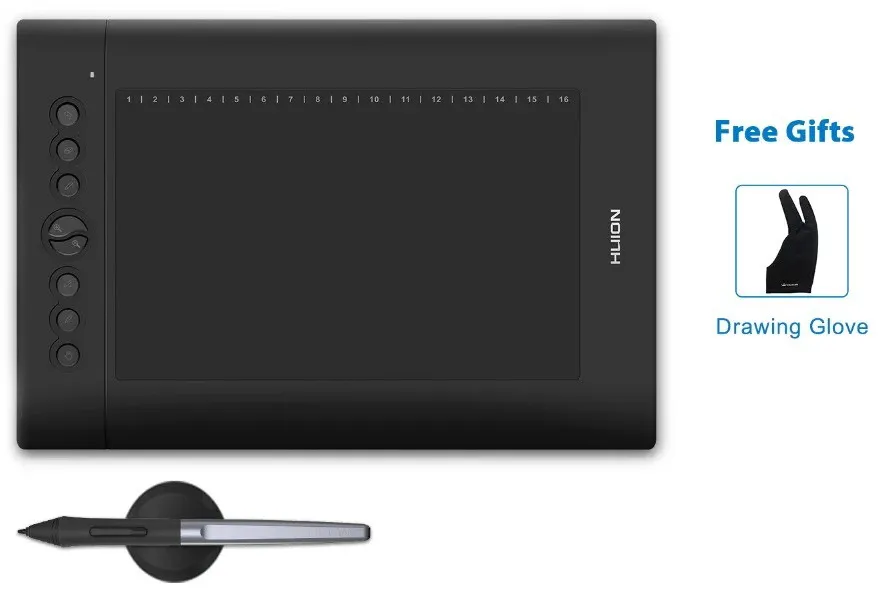Графический планшет Huion H610Pro V2 + перчатка