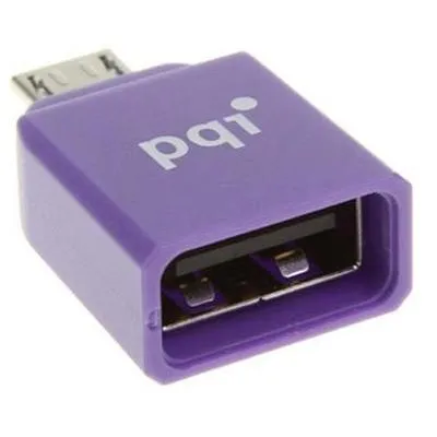 Переходник microUSB-USB 2.0 PQI пурпурный