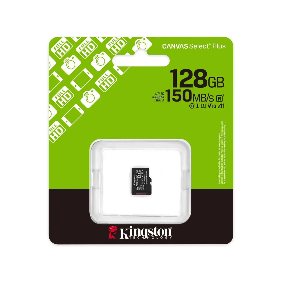 Карта памяти MicroSD 128GB Class 10 UHS-I Kingston SDCS3/128GBSP