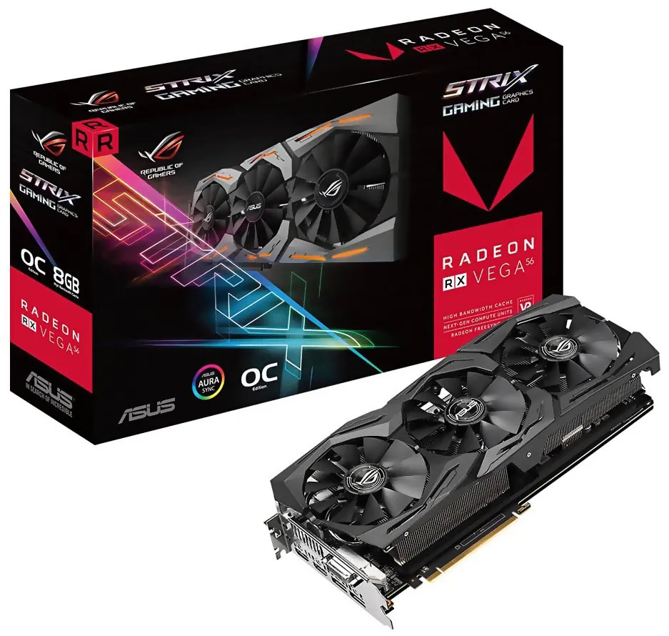 Видеокарта Asus ROG Strix RX VEGA56 OC EDITION 8GB ROG-STRIX-RXVEGA56-O8G-GAMING