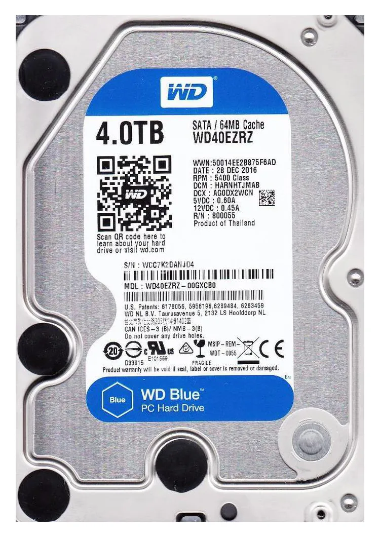 Жесткий диск 4TB WD Blue WD40EZRZ
