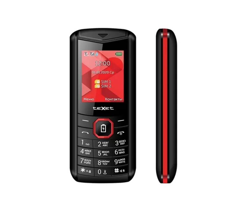 Мобильный телефон Texet TM-D206 черно красный