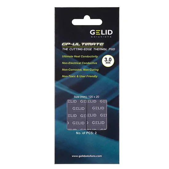 Термопрокладка Gelid GP-Ultimate 120x20x3mm 3.2g/cm3 (2шт/уп)