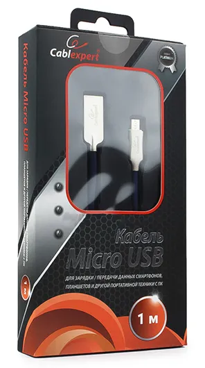 Кабель USB Type A-micro USB Cablexpert CC-P-mUSB02Bl-1M