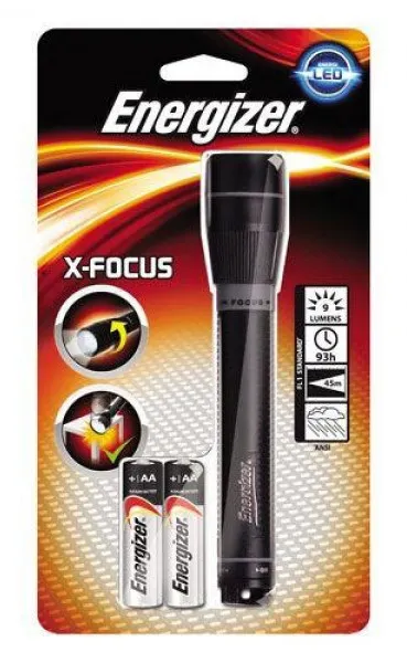 Фонарь компактный Energizer X-Focus 2x AA черный