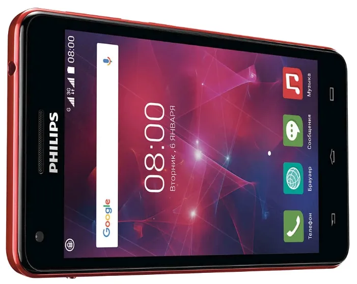 Смартфон Philips V377 черный красный