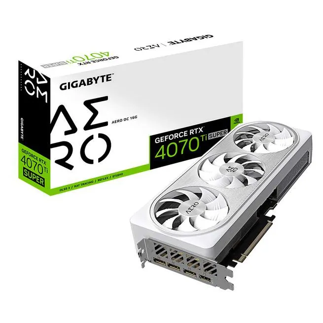 Видеокарта 16Gb Gigabyte RTX4070Ti SUPER AERO OC 16G GV-N407TSAERO OC-16GD