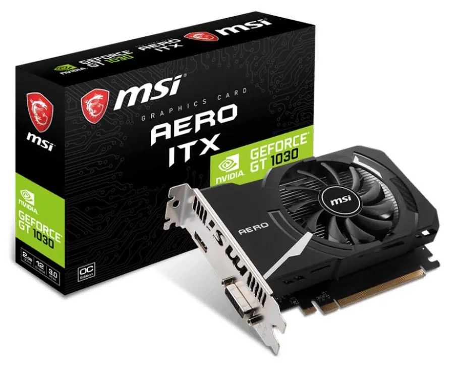 Видеокарта 2Gb MSI GT 1030 Aero ITX 2GD4 OC