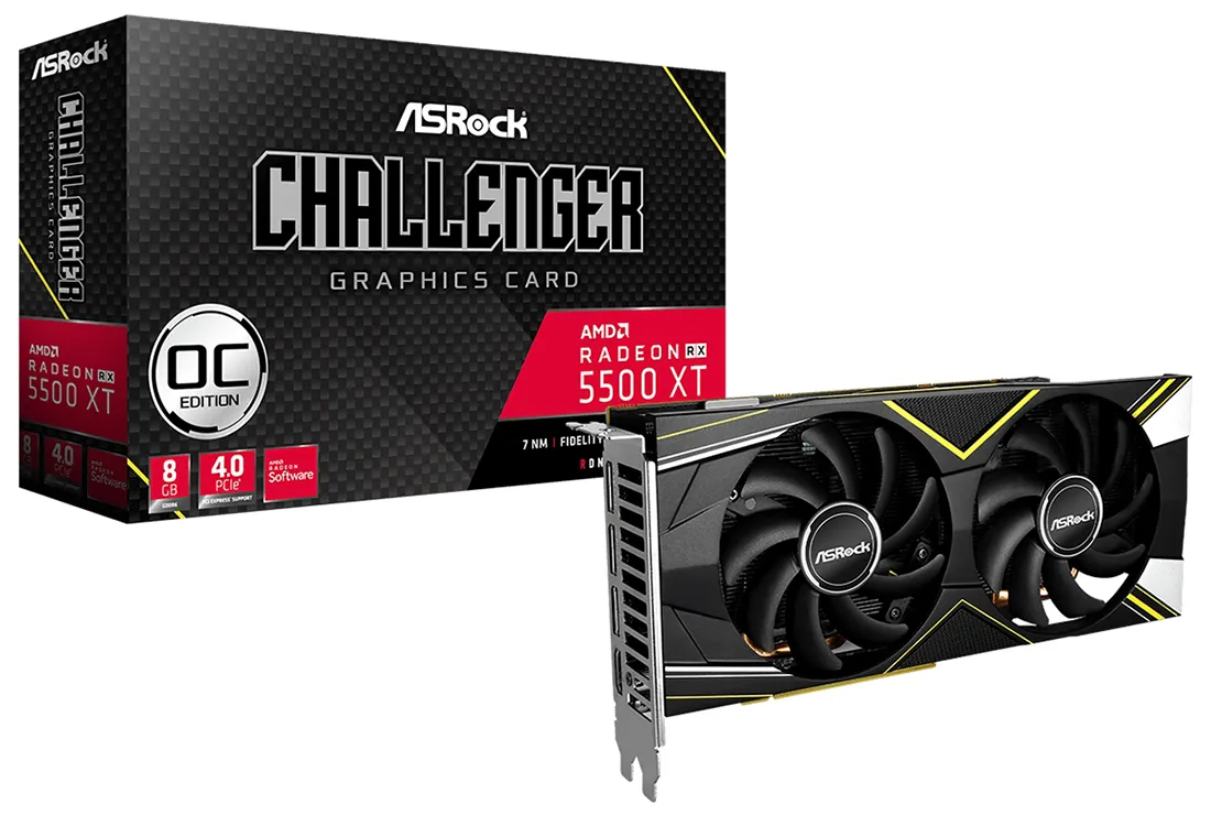 Видеокарта ASRock Radeon RX 5500 XT Challenger D 8G OC
