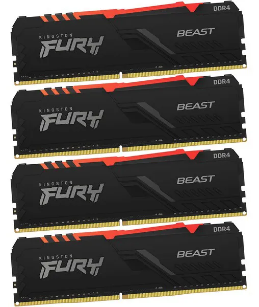 Оперативная память 64 GB kit Kingston Fury Beast RGB KF436C18BBAK4/64