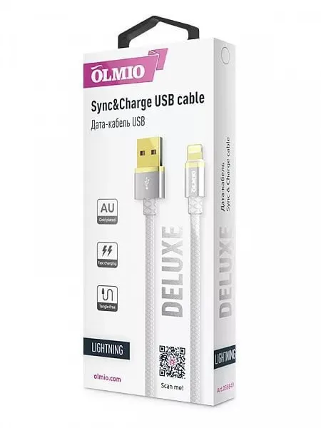 Кабель OLMIO DELUXE 1м белый