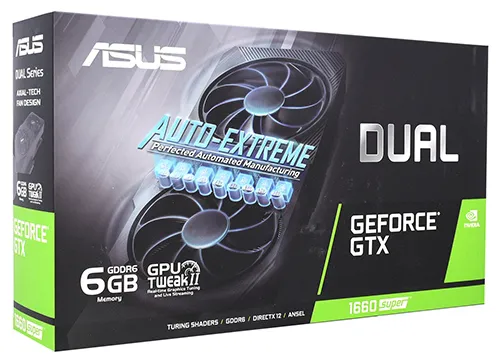 Видеокарта 6 GB ASUS GTX 1660 SUPER DUAL-GTX1660S-6G-EVO