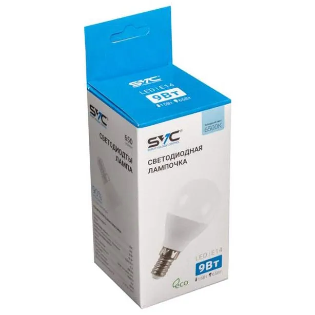 LED Лампа SVC LED G45-9W-E14-6500K
