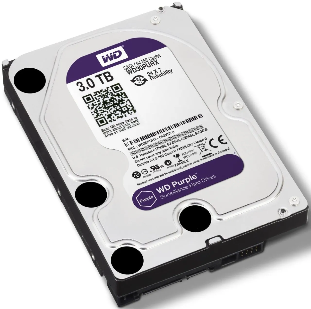 Жесткий диск 3000ГБ WD Purple WD30PURX