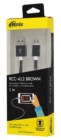 Кабель USB Type A-micro USB Ritmix RCC-412 Brown