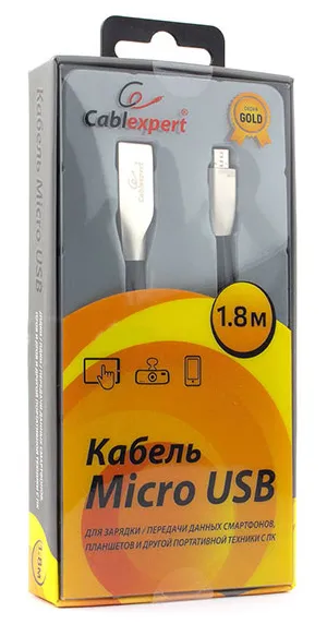 Кабель USB Type A-micro USB Cablexpert CC-G-mUSB01Bk-1.8M