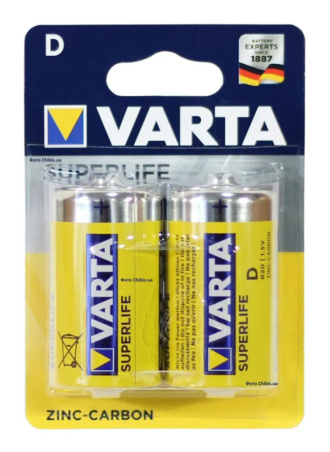 Батарейка VARTA R20P Superlife