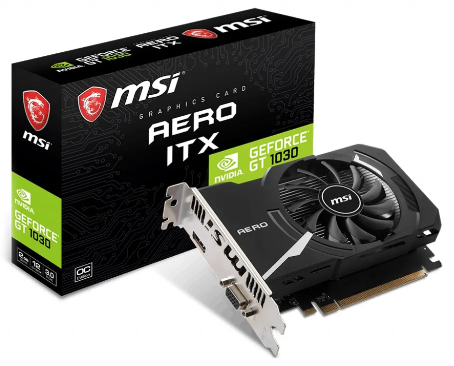 Видеокарта 2GB MSI GT 1030 AERO ITX 2GD4 OCV1