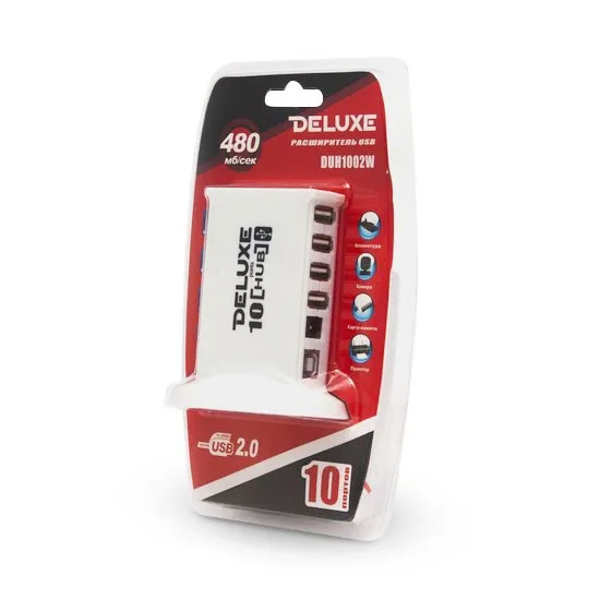 Расширитель USB Deluxe DUH1002W Белый