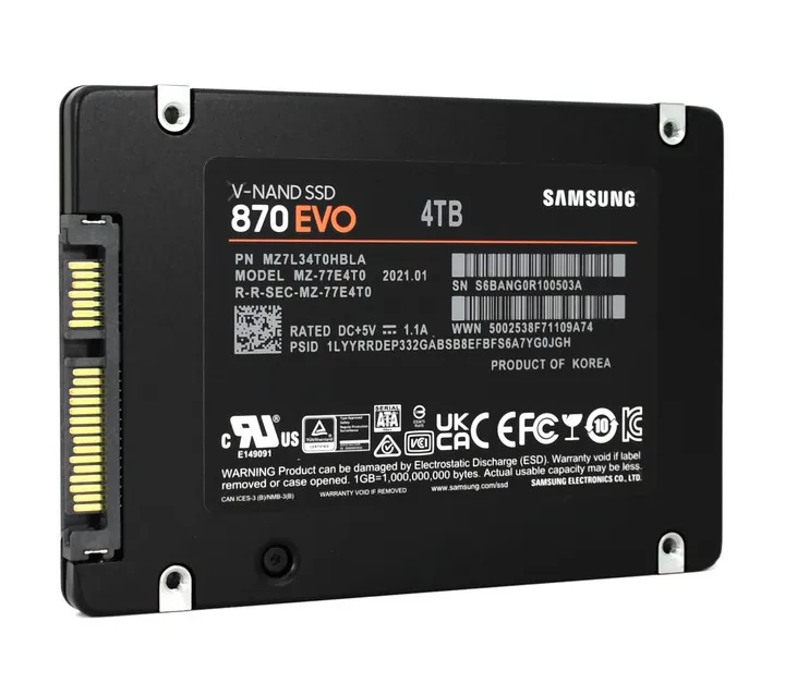 SSD накопитель 4 TB Samsung 870 EVO MZ-77E4T0BW