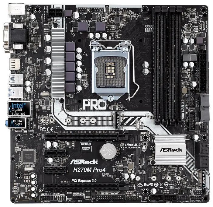 Материнская плата ASRock H270M PRO4 90-MXB3D0-A0UAYZ