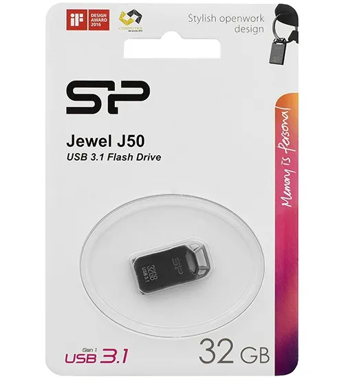 USB флешка 32GB Silicon Power Jewel J50 SP032GBUF3J50V1T USB 3.1 silver