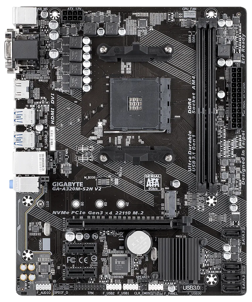 Материнская плата Gigabyte GA-A320M-S2H V2