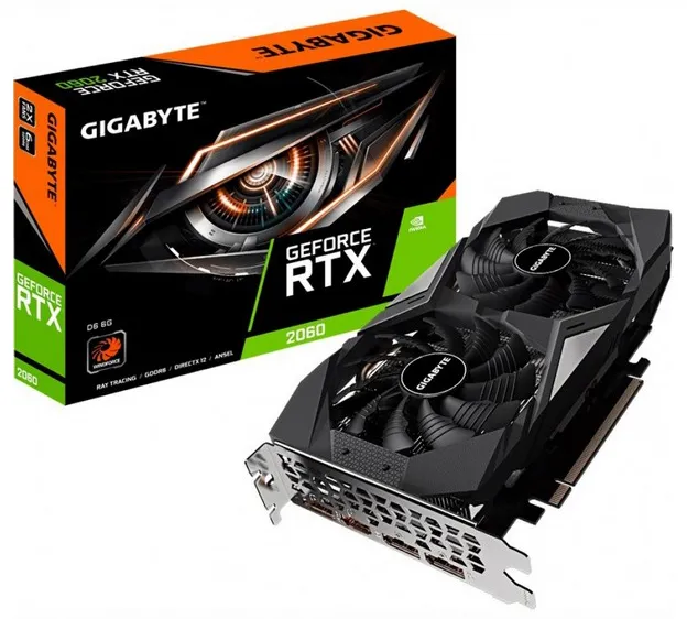 Видеокарта 6Gb Gigabyte RTX2060 D6 GV-N2060D6-6GD 2.0