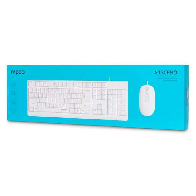 Комплект Клавиатура + Мышь Rapoo X130PRO White