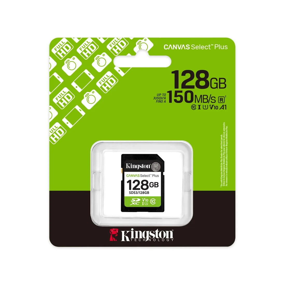 Карта памяти SD Kingston Canvas Select Plus 128Gb SDS3/128GB