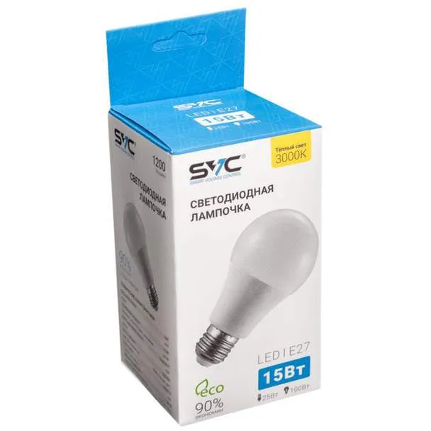 LED Лампа SVC LED A70-15W-E27-3000K