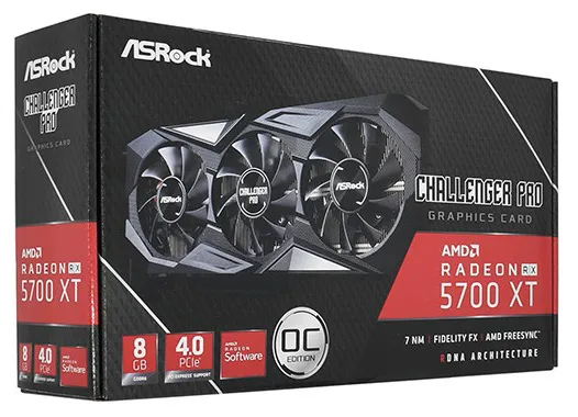 Видеокарта 8 GB ASRock RX 5700XT Chellenger Pro OC RX5700XT CLP 8GO