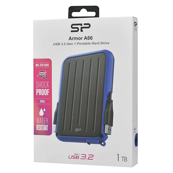 Внешний жесткий диск 1 TB Silicon Power A66 SP010TBPHD66SS3B blue